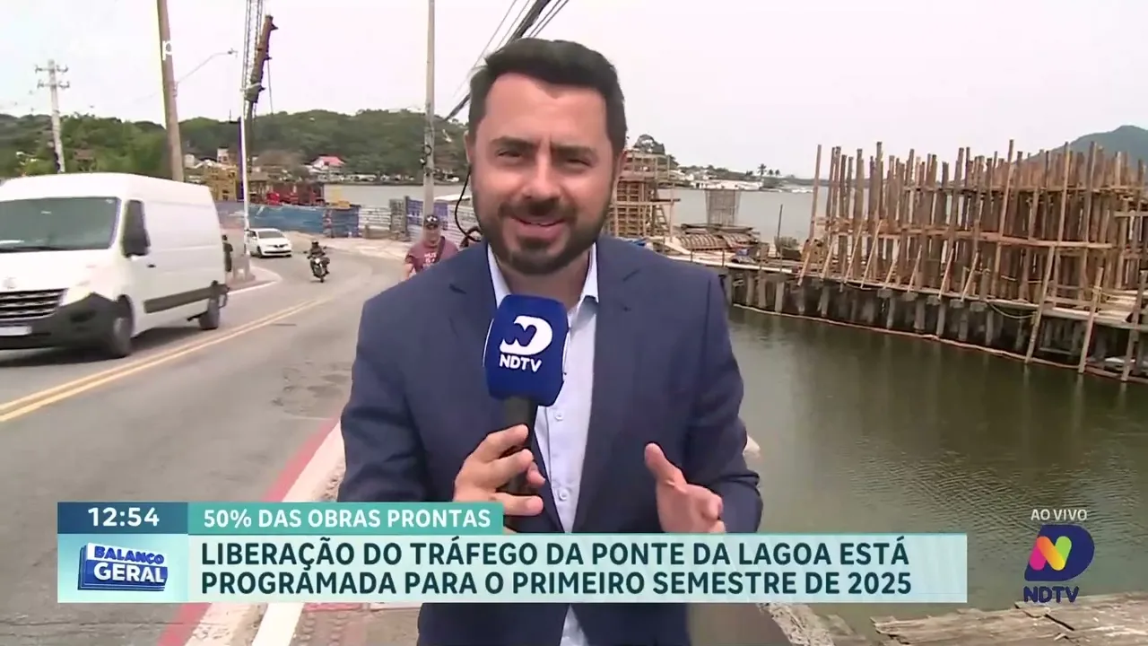 Obras da nova ponte da Lagoa da Conceição chegam a 50% de conclusão