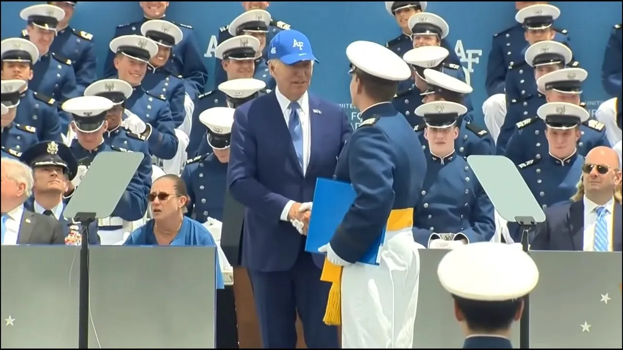 Leaked Audio From Joe Biden's Earpiece During Air Force Academy Graduation