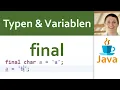JAVA Typen Variablen 12 - Konstante Variablen mit final