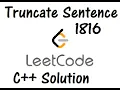 Truncate Sentence Leetcode 1816 C Solution