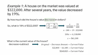 Finding the final amount given the original amount and a percentage increase or decrease
