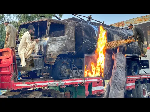 Download MP3 Hino Truck Full of Petrol Caught Fire 🔥// Let’s See How This Burnt Truck Cabin Chassis Repaired