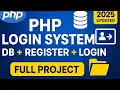 PHP Login System Tutorial 2025 Create Folder Users DB Register Login Step-by-Step for Begin