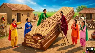 👉 5 Sisters Made a 40-Foot Giant Chocolate Lava Bar in a Village! 🍫😱