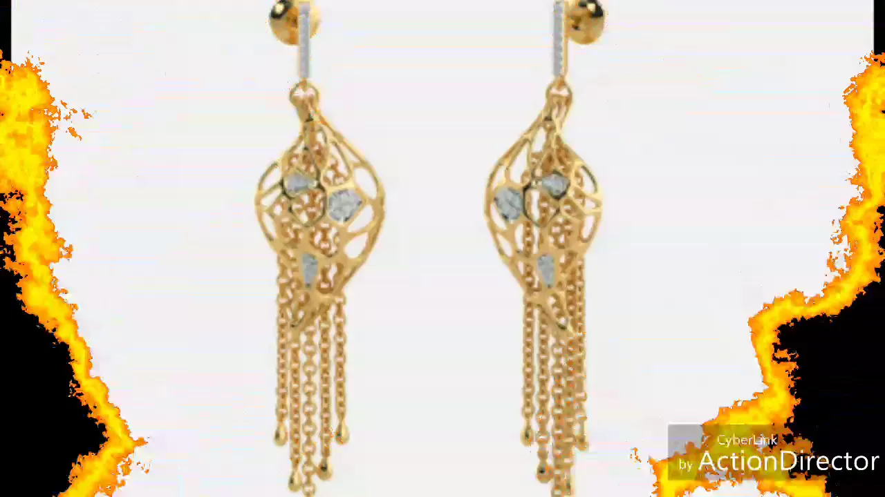 Gold Earrings unique design/कानो के सुई धागे बाली ....