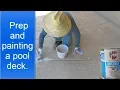 Painting a pool deck using h c Acryla-deck with cool feel technology