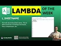 LAMBDA of the Week L - SHEETNAME