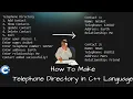 Telephone directory in cpp language Cpp project