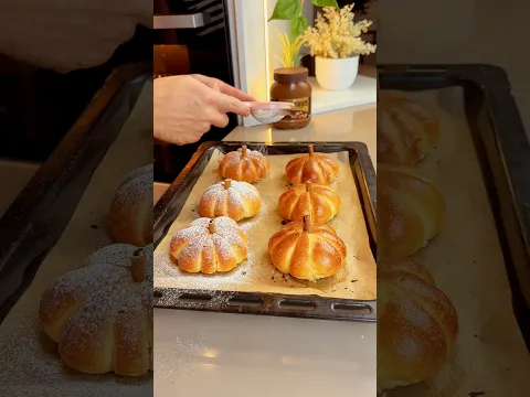 بريوش على شكل يقطين محشي بالشوكولا 😍 #وصفات #food #اكسبلور