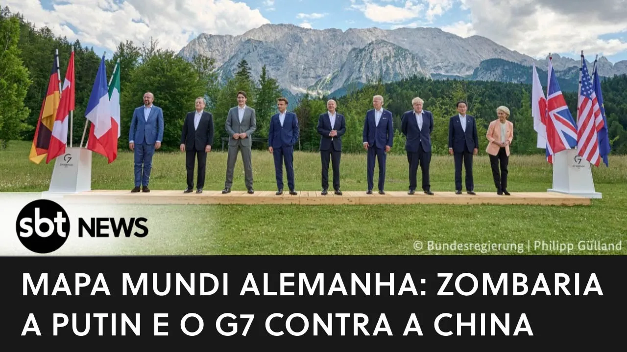 Mapa Mundi Alemanha: zombaria a Putin e o G7 contra a China