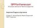 Easytrieve Tutorial Chapter 3 - Activity Section Report Output with PRINT Statement in Easytrieve