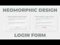 Neomorphic Login Form Design with HTML CSS and Javascript