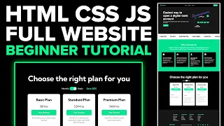 HTML CSS and Javascript Website Tutorial for Beginners Project - Finance Bank Saas Fully Responsive
