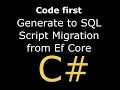 Generate SQL script from migration with EF code first and net core