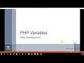 PHP Variables