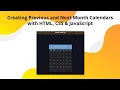 JavaScript Calendar Tutorial Next Previous Months - To-Do Series Part 2