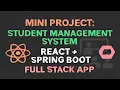 Mini Project Student Management System React Spring Boot Full Stack App