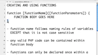php Tutorial for Beginners 44 Creating and using Functions