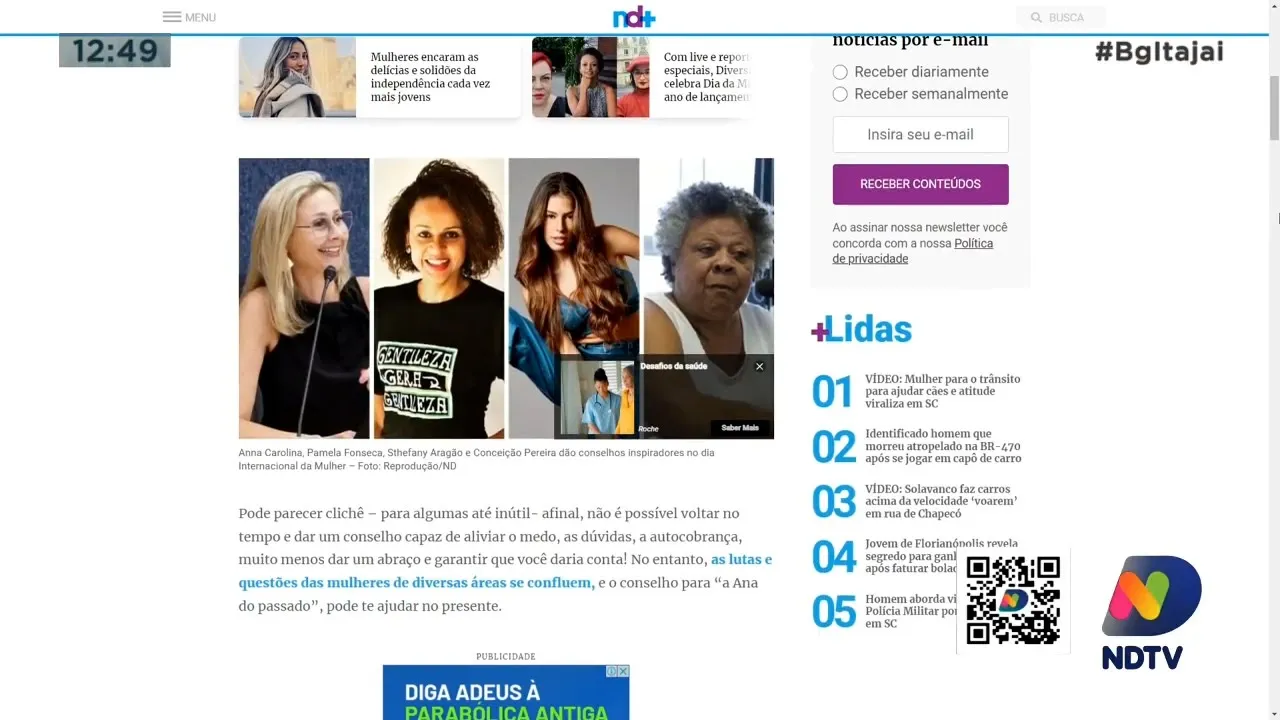 Reportagem especial sobre o Dia das Mulheres