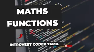 Maths Functions Java Programming Tamil Mathematics methods