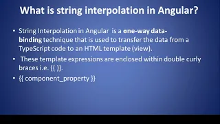 What is string interpolation in Angular