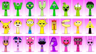 incredibox sprunki oc phase 1 to phase 4 cats montagem miau song ginger tisha triangle fifteen