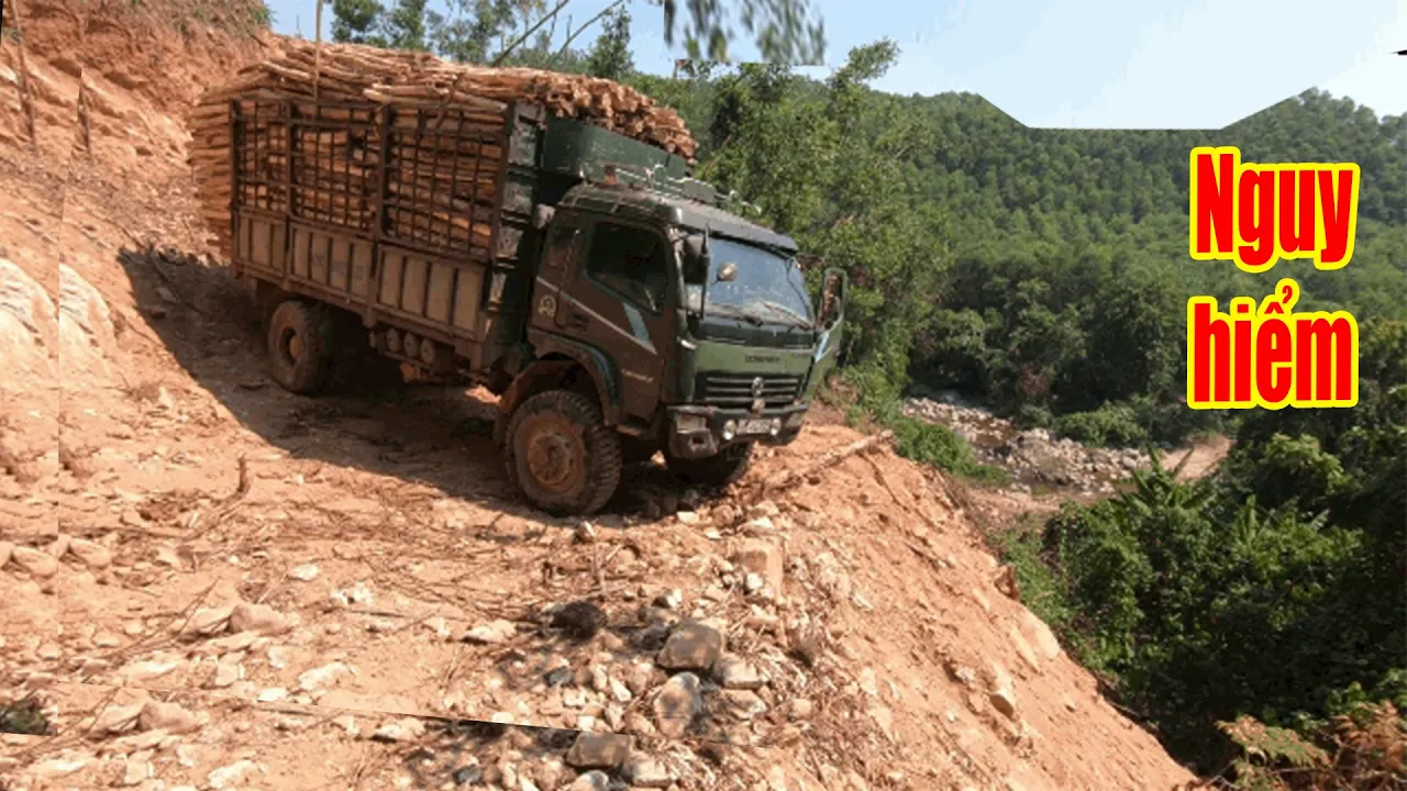 #22 Quá Đỉnh: Bác Tài Xử Lý Pha Ôm Cua Xuống Dốc Quá Đẳng Cấp |Truck carrying dangerous glue