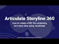 How to create a PDF with text entry data in Articulate Storyline 360 using JavaScript