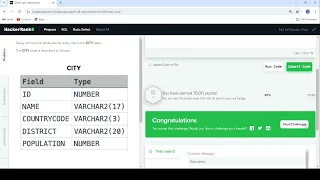 HACKER RANK SELECT BY ID SQL BASICS