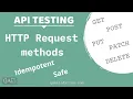 HTTP common request methods Idempotent Safe methods