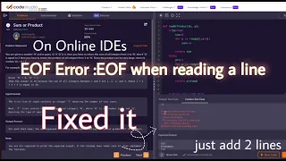 EOF Error EOF when reading a line Python Error while using Online IDEs Solution