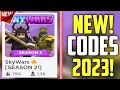 FUTURE CODES NEW ROBLOX SKYWARS CODES 2023 SEASON 2