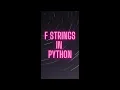 Table using F String format in Python