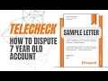 How to Fix TeleCheck - Remove Old Accounts with iDispute Credit Repair Letters Template