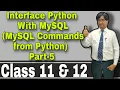 Interface Python With MySQL MySQL Commands from Python Part-5 Class 11th 12th ICSE CBSE