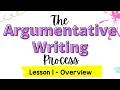 Argumentative Writing Lesson 1 Overview