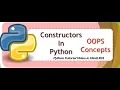 Constructor Classes and Objects in Python Object Oriented Programming in Python in Hindi