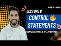 Lecture 8 - Control Statements in Java Java Complete Course in Hindi Beginner to Professional