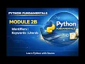 Python Fundamentals Module 2B Identifiers Keywords Literals Punctuators Explained