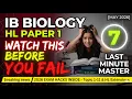 IB Biology HL Paper Revision Last Minute Master Guide 2026