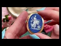 9ct Gold Wedgwood Blue Porcelain Cameo Brooch