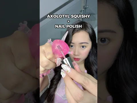 NAIL POLISH ON AXOLOTYL SQUISHY 😭💔 | Klara Tania #shorts