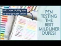 Mildiner and Papermate Flair DUPES Walmart Pen Gear Pen Marker Highlighter Testing Color Swatching