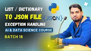 Save Python List or Dictionary to JSON File Exception Handling Python Tutorial