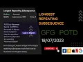 Longest Repeating Subsequence POTD GFG Problem of the Day C CodeThurst