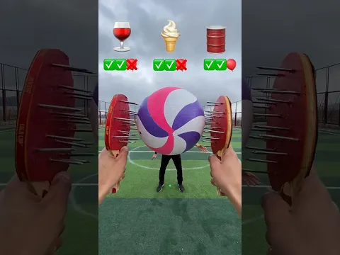 INSANE EXPERIMENT ASMR CATCH THE BALL AND BALLOON 🏓🏀🎈#shorts #challenge #viral