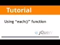 jQuery Tutorials How to use each function