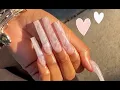 XL MARBLE NAILS WATCH ME WORK