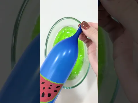 ASMR Green Balloon Popping & Clear Slime Mixing with Glitter 🤤