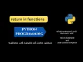Python return statement and void function in Python Python for beginners part-2